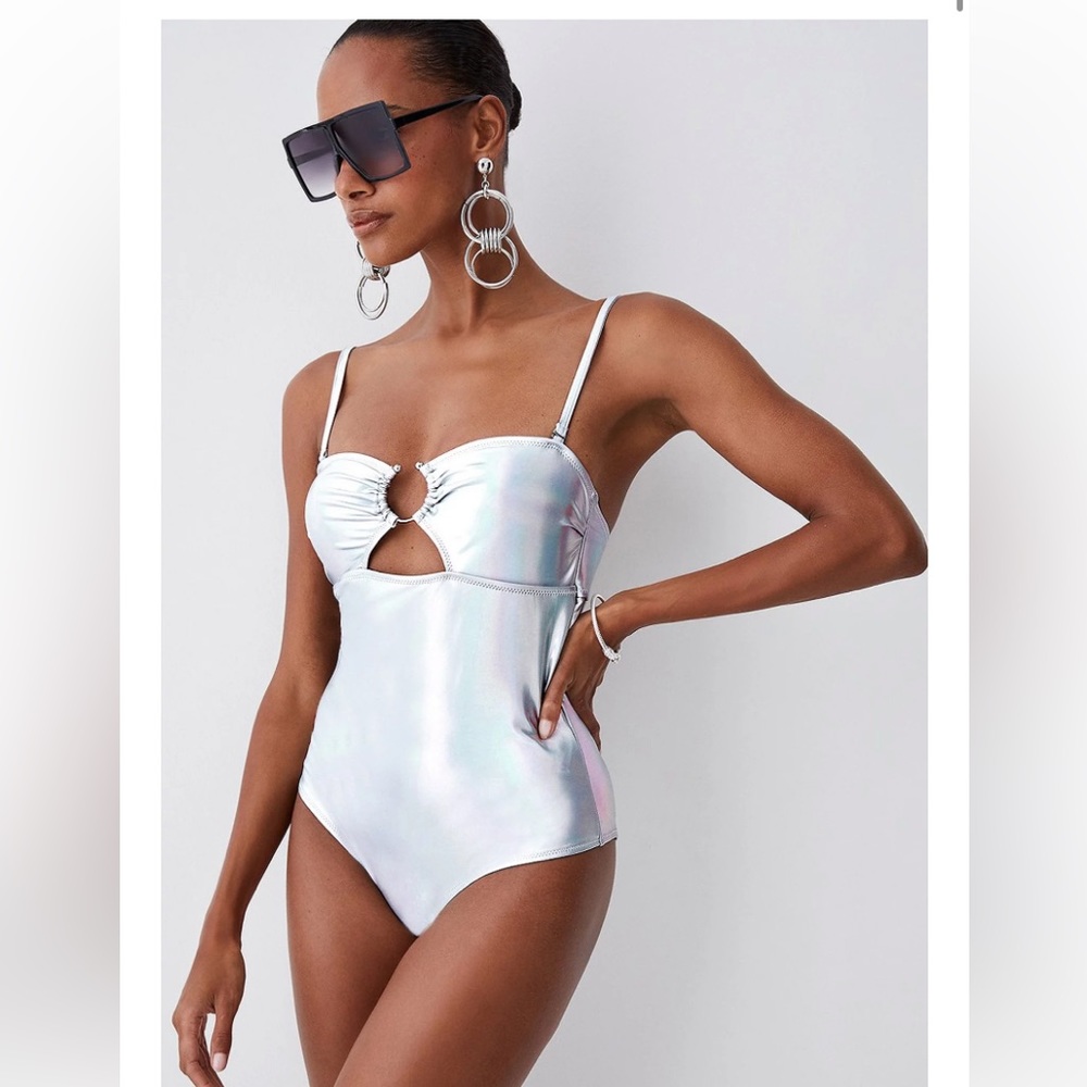 Karen Millen metallic swimsuit, brand new with tags
